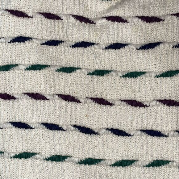 Vintage American Crew Club Sweater Size Large Ivory Made In USA - Picture 4 of 5